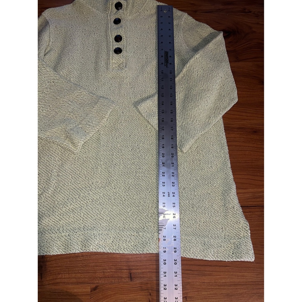 Soft Surroundings Lime Green Marl Button Mock Neck Tunic Sweater Large - Picture 8 of 8